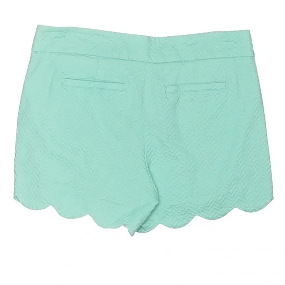 Size 6 (Petite) Crown & Ivy Teal Textured Scalloped Shorts 6P - Picture 2 of 11